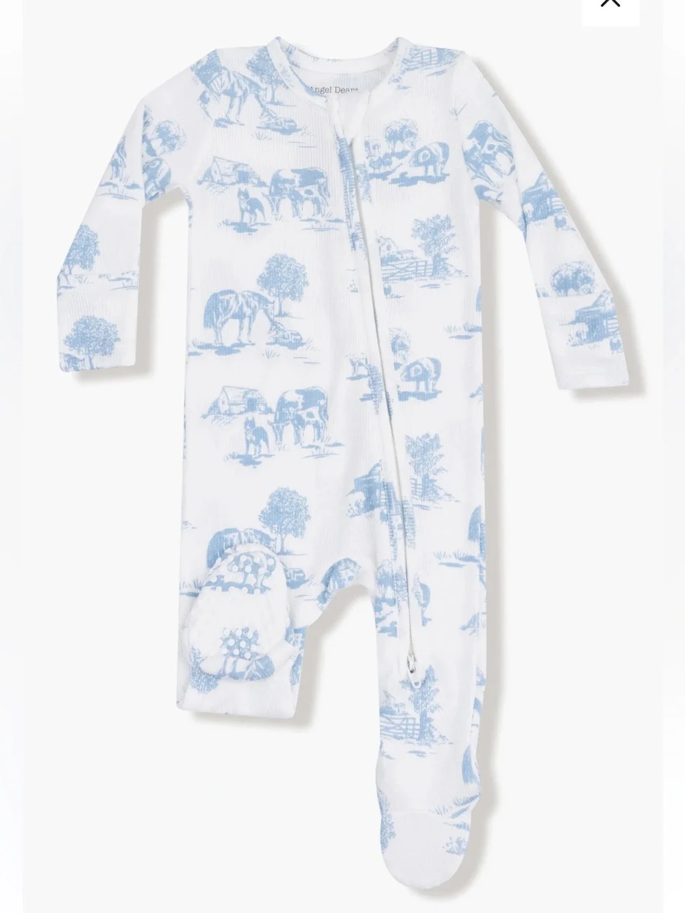 Angel Dear Farm Toile Print Footie